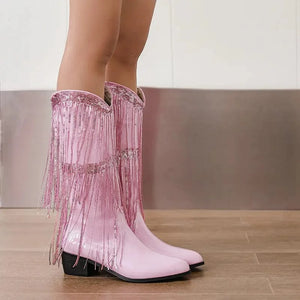Glamorösa Cowgirl Boots med Fransar