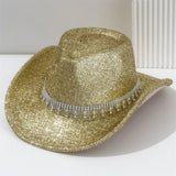 Glittrig cowboyhatt Champagne / 57