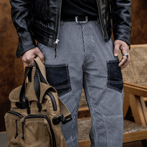 Hickoryrandiga jeans herr
