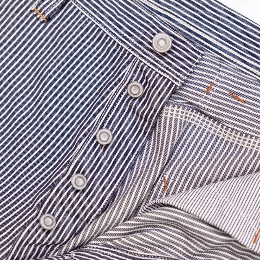 Hickoryrandiga jeans herr