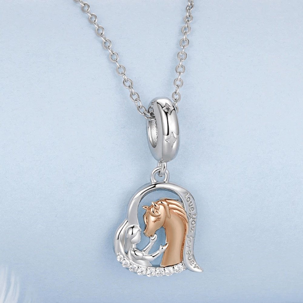 Hjärtberlock Häst Silver
