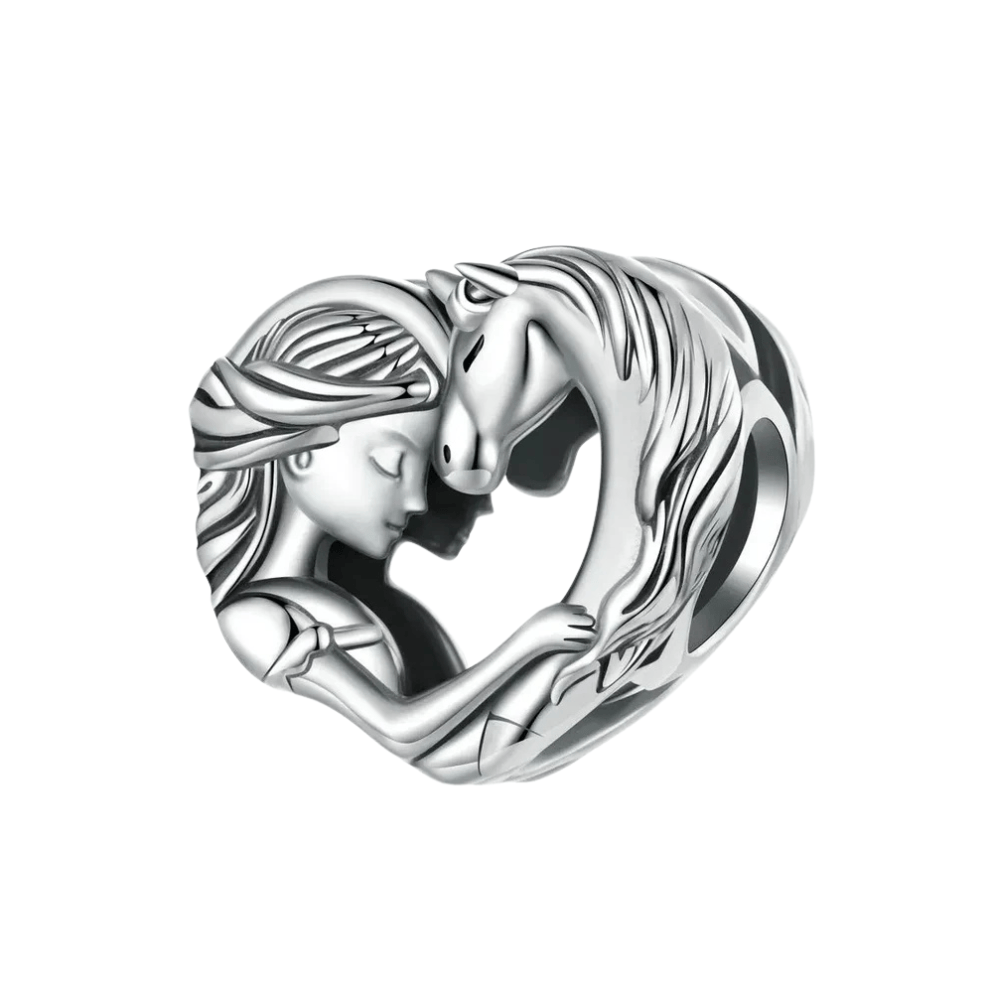 Hjärtberlock Häst Silver Modell 2