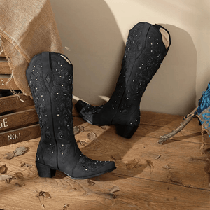 Höga Cowboystövlar med Glitterbrodyr
