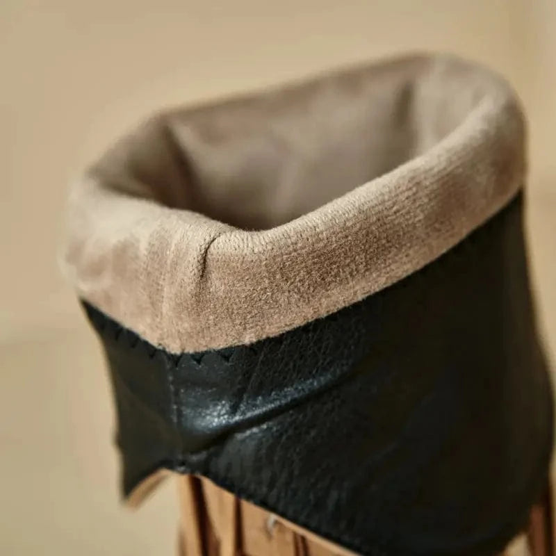 Höga Frans Cowboyboots i Mocka