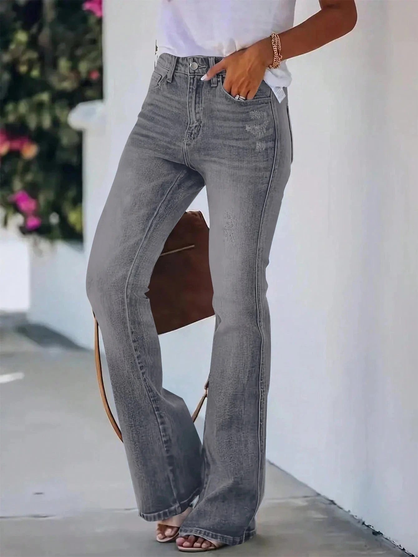 Högmidjade flare jeans