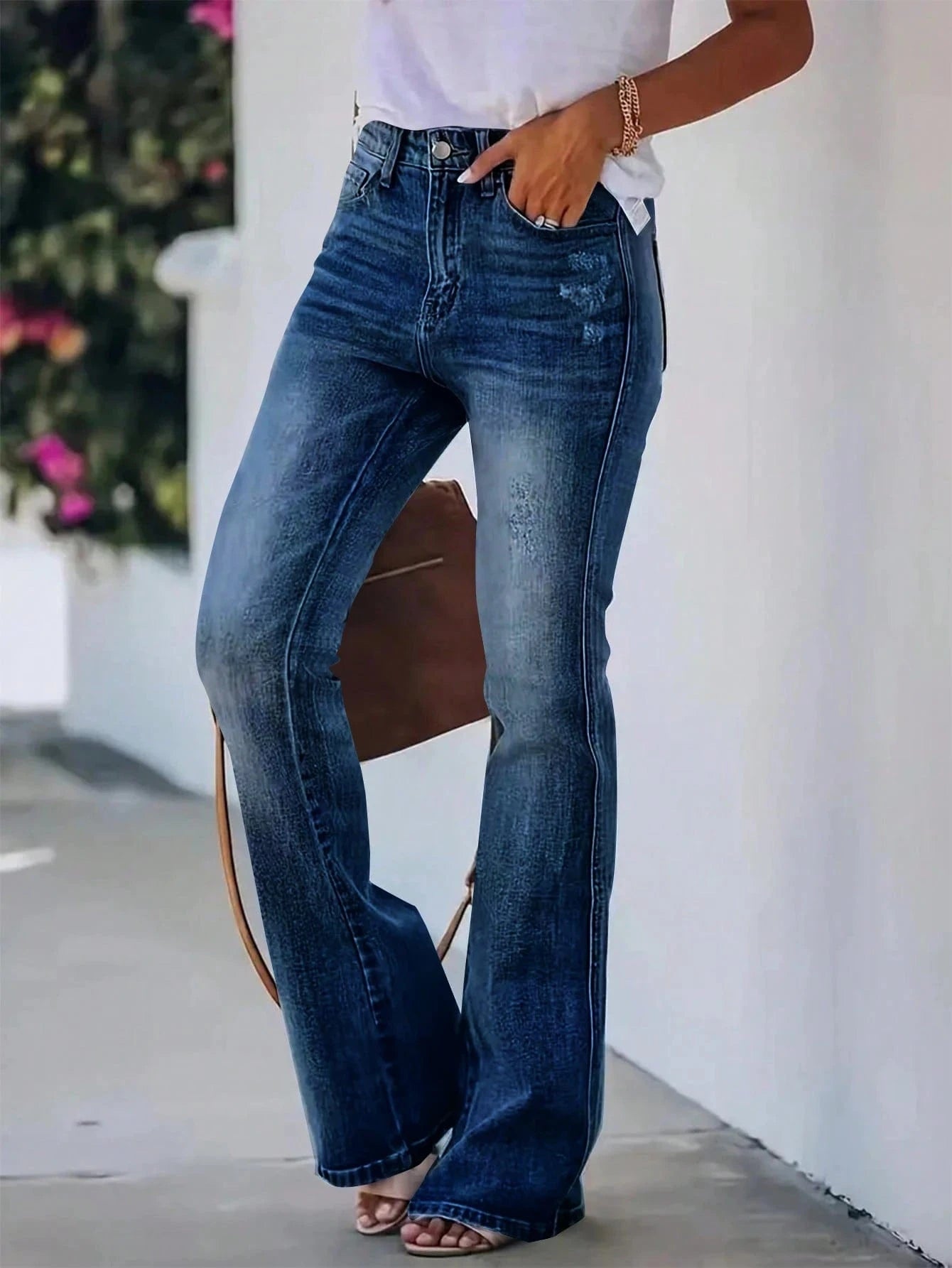 Högmidjade flare jeans