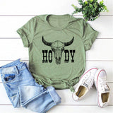 "Howdy" Western T-shirt Olivgrön / S