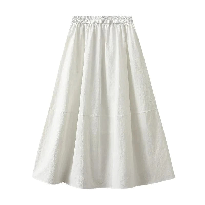 Kjol med fickor Vit / One Size