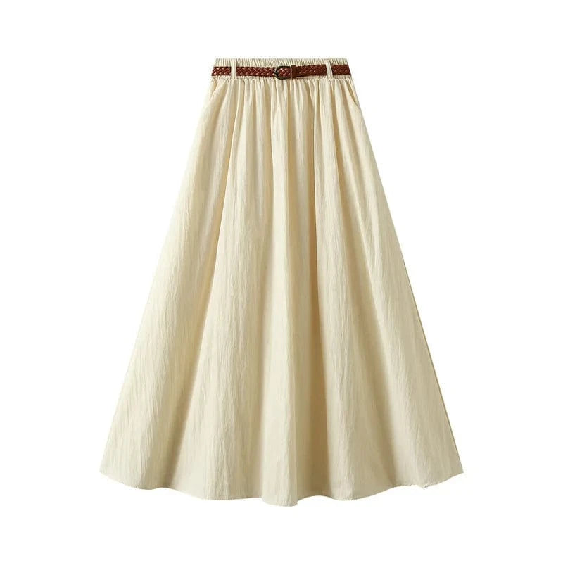 Kjol med skärp Offwhite / One Size
