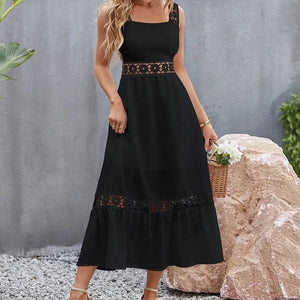 Klänning broderie anglaise Svart / S