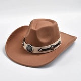 Klassisk Westernhatt i filt Brun / One Size