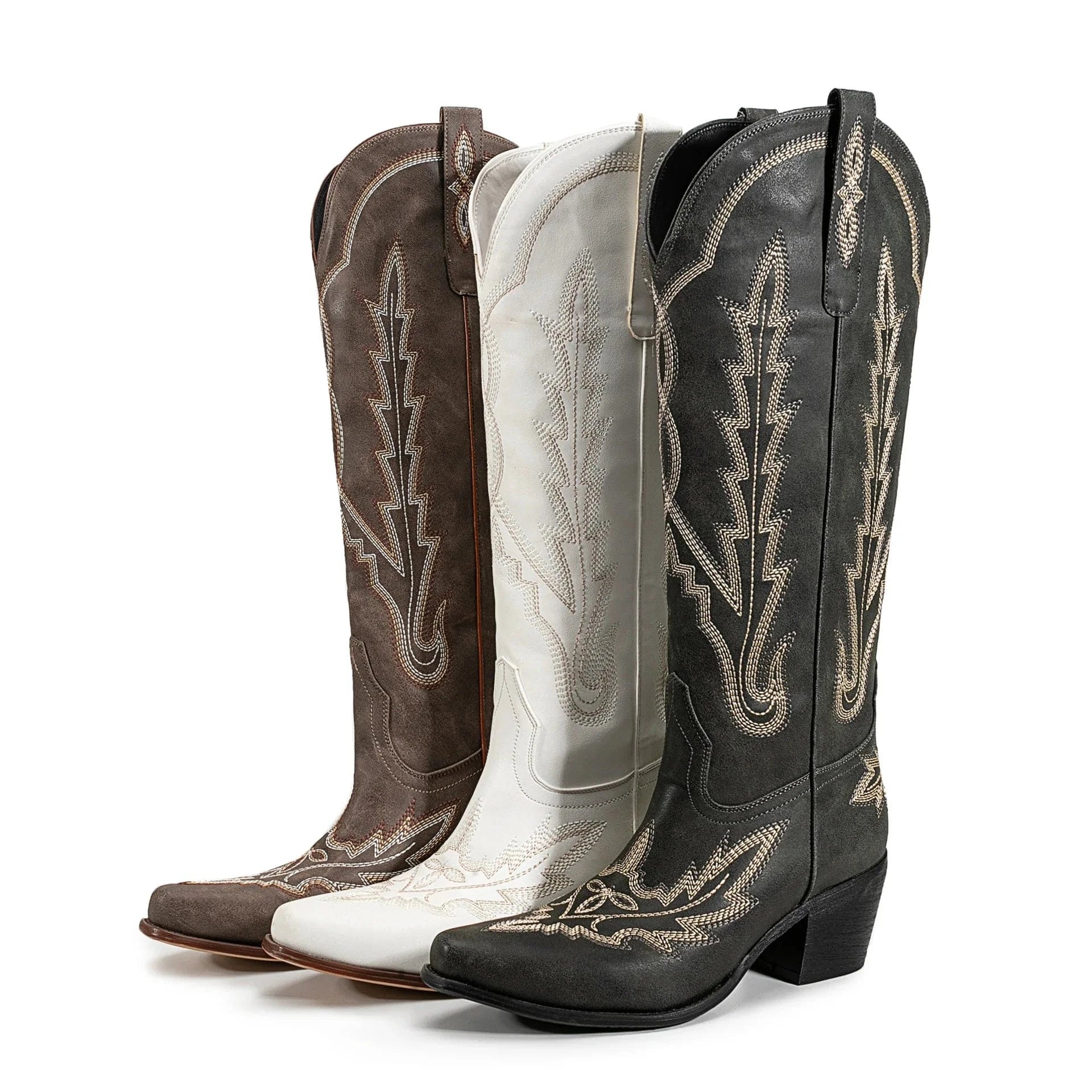 Klassiska Cowboyboots i Svart Mocka
