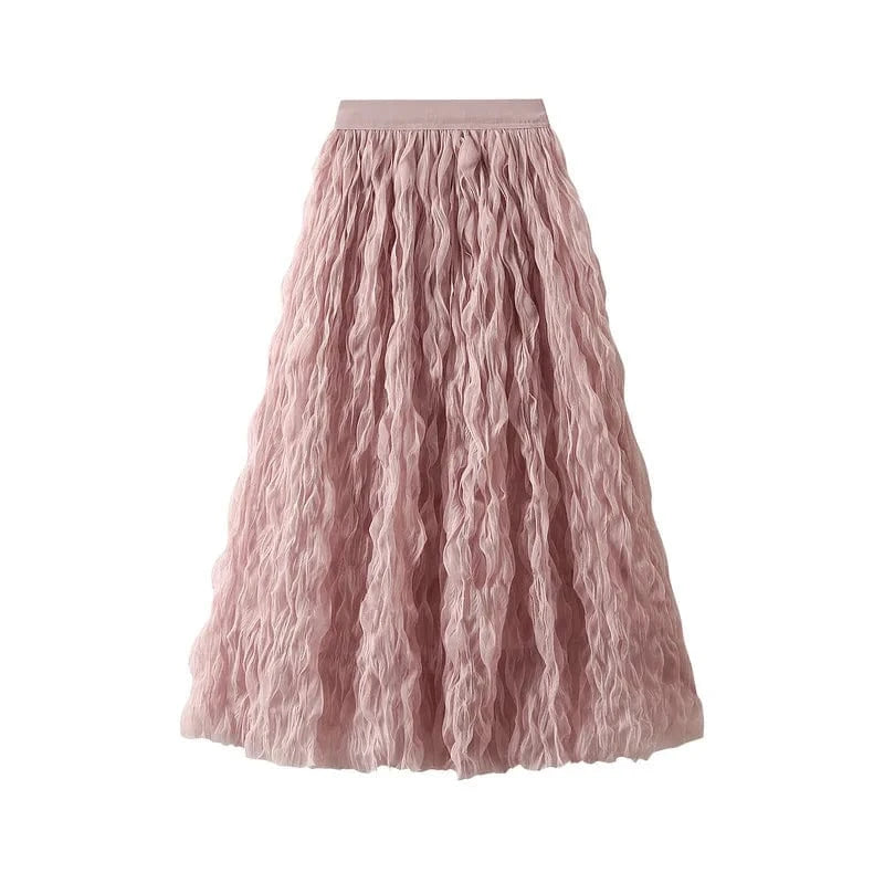 Krinklad kjol Rosa / One Size
