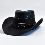 Läder Cowboyhatt Svart / 58