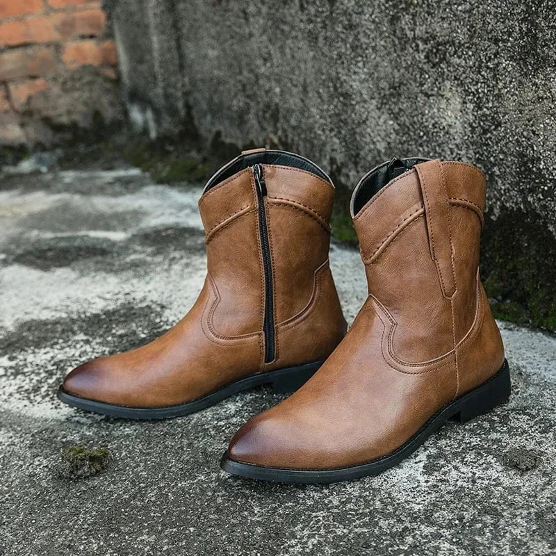 Låga cowboy boots herr