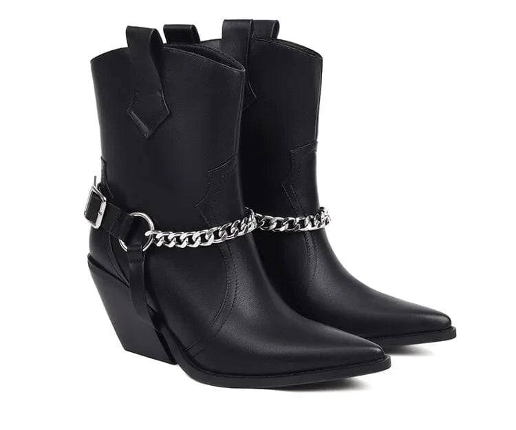 Låga Cowboyboots med Nitar för Dam
