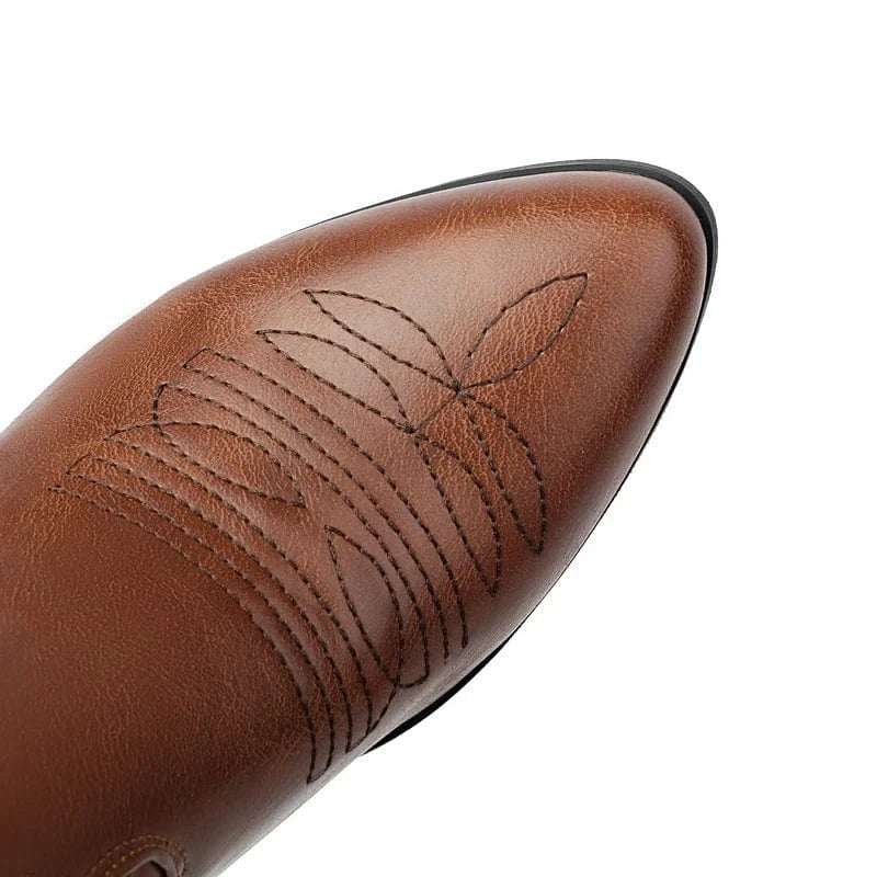 Låga Cowgirl Boots med Quiltat Skaft