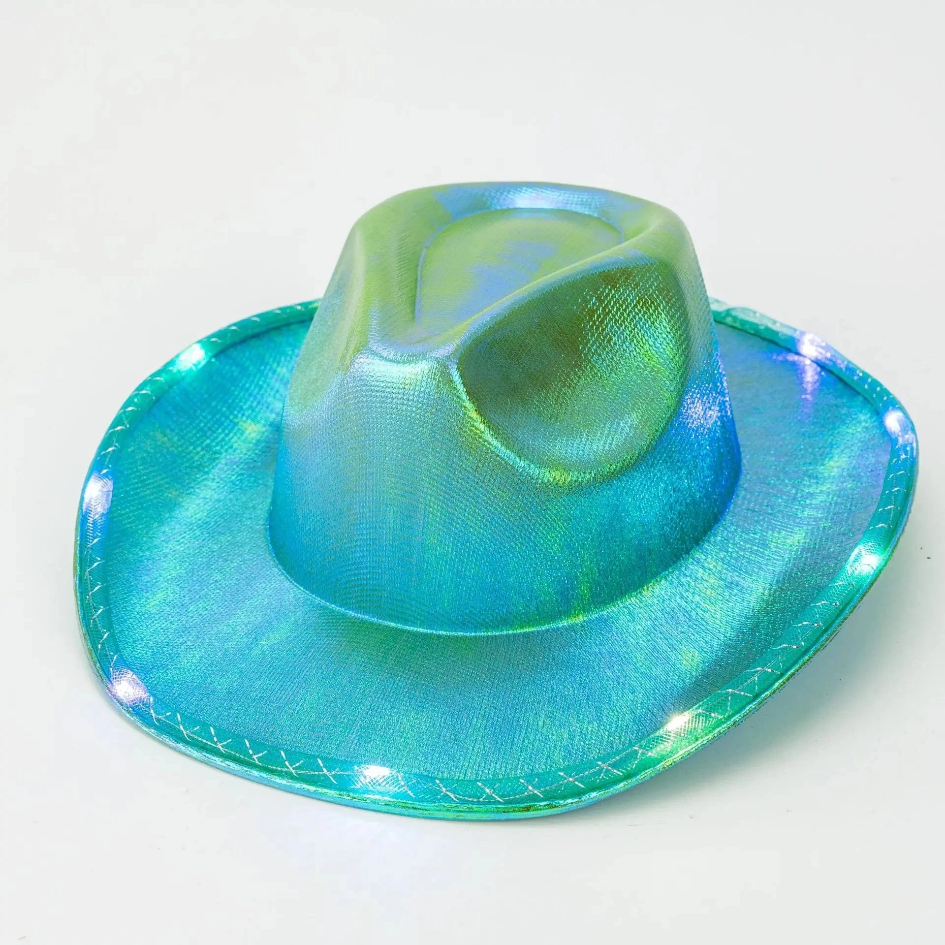 LED Cowboyhatt Grön / One Size
