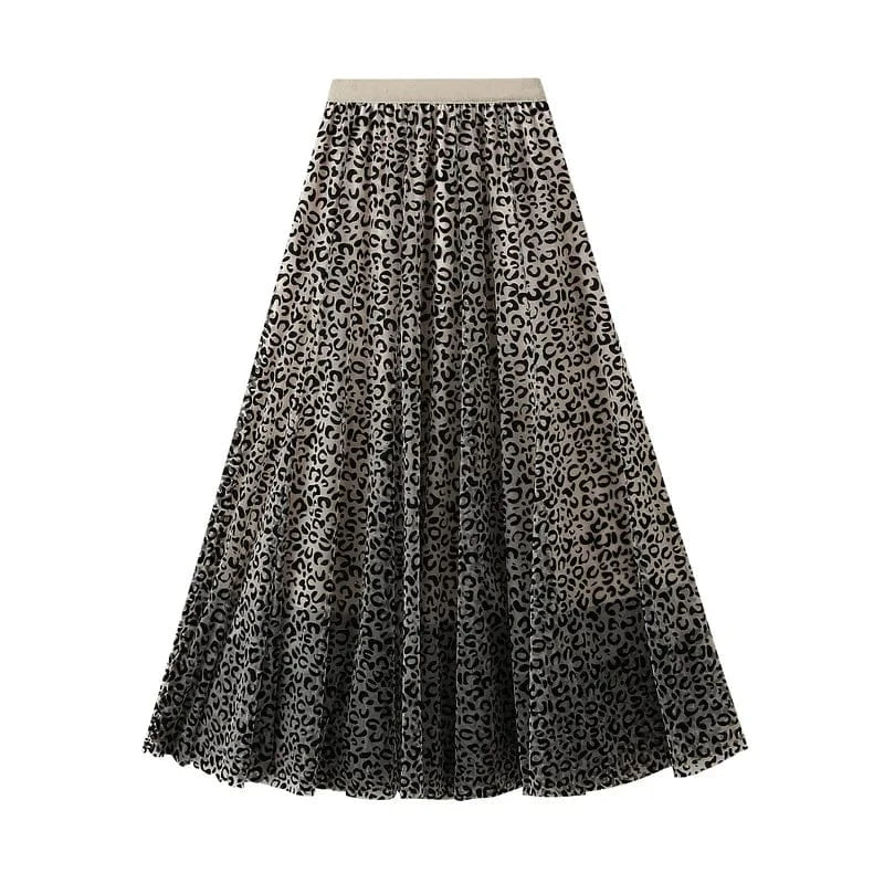 Leopard kjol dam Beige / One Size