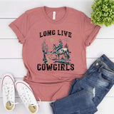 "Long Live Cowgirls" T-shirt Gammelrosa / S