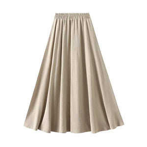 Maxikjol i mjuk, krinklad väv Beige / One Size