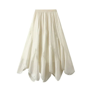 Midikjol med asymmetrisk drapering Beige / One Size