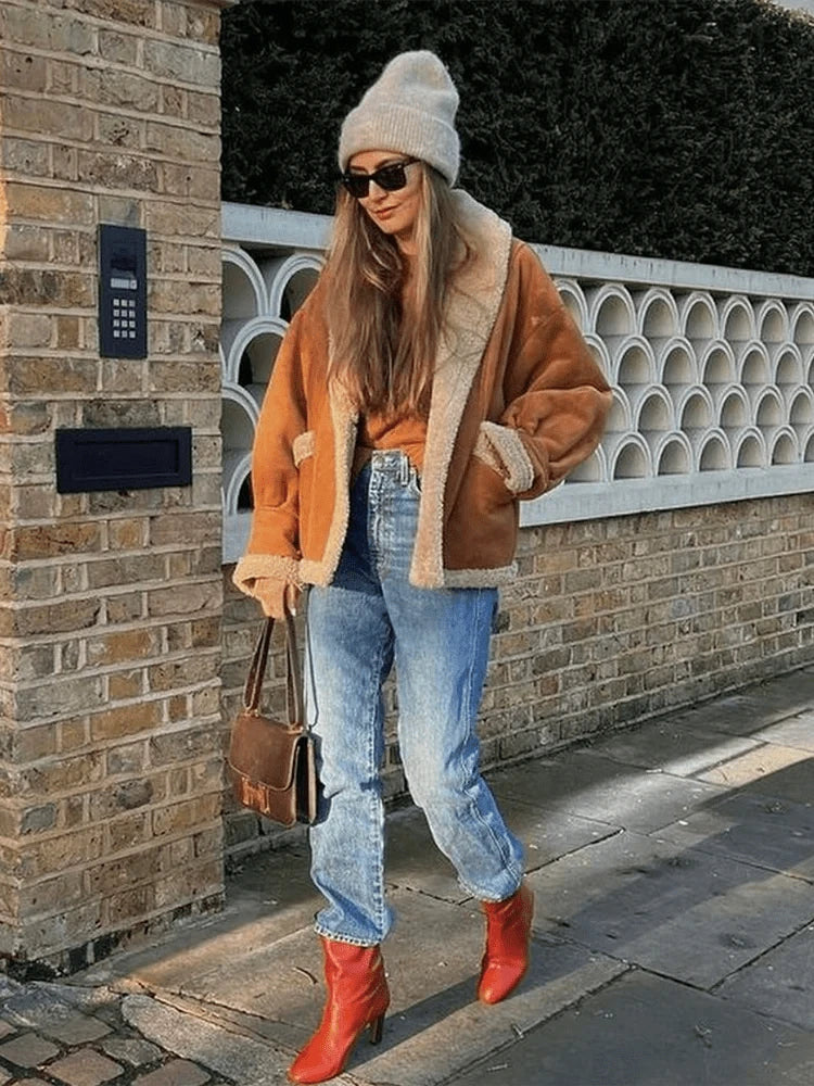 Mockajacka med teddyfoder