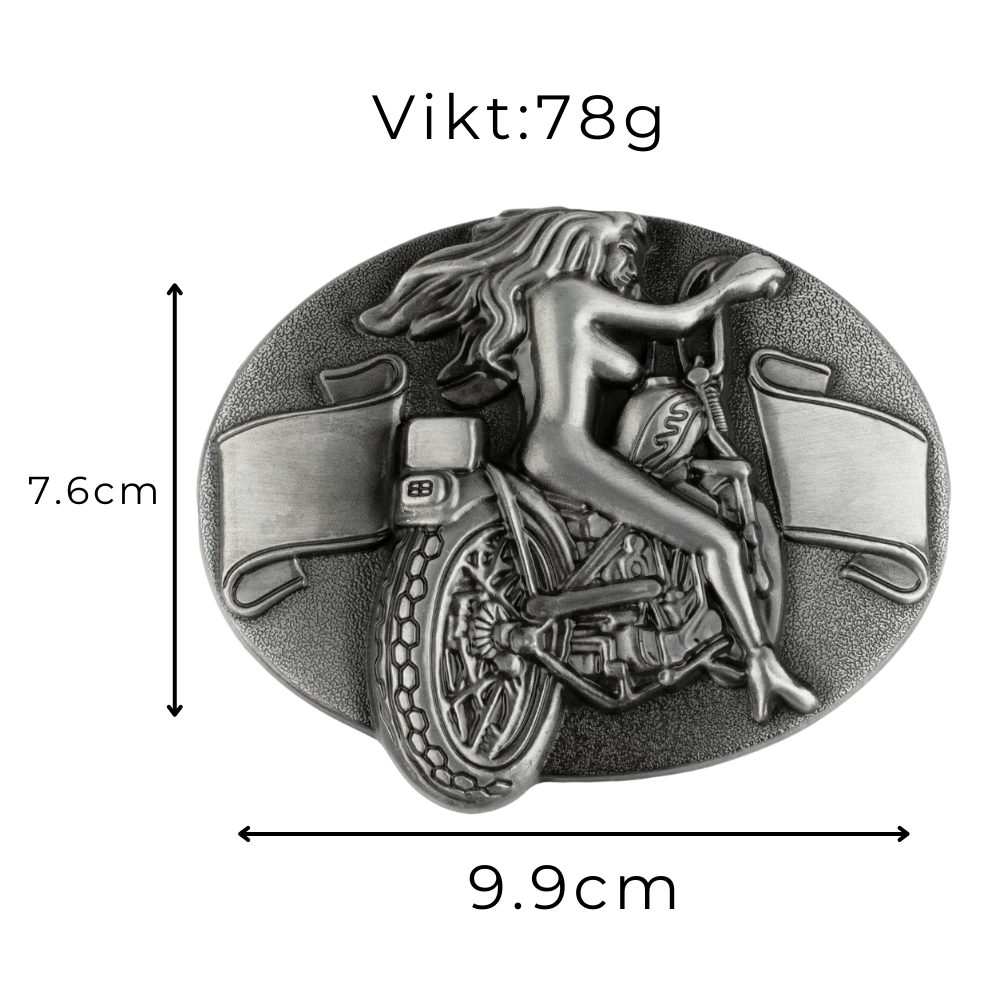 Motorcykel Bältesspänne "Pin Up Ryttare"