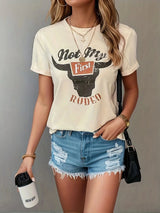 "Not my 1st Rodeo" Cowgirl T-shirt Krämvit / S