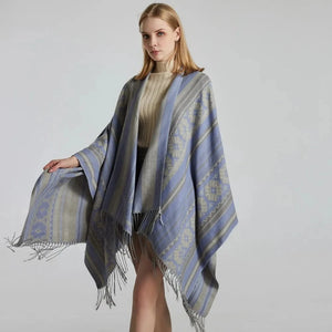 Oppen poncho dam Ljuslila / One Size