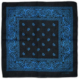 Paisley Svart Bandana Blå / 54cm-54cm