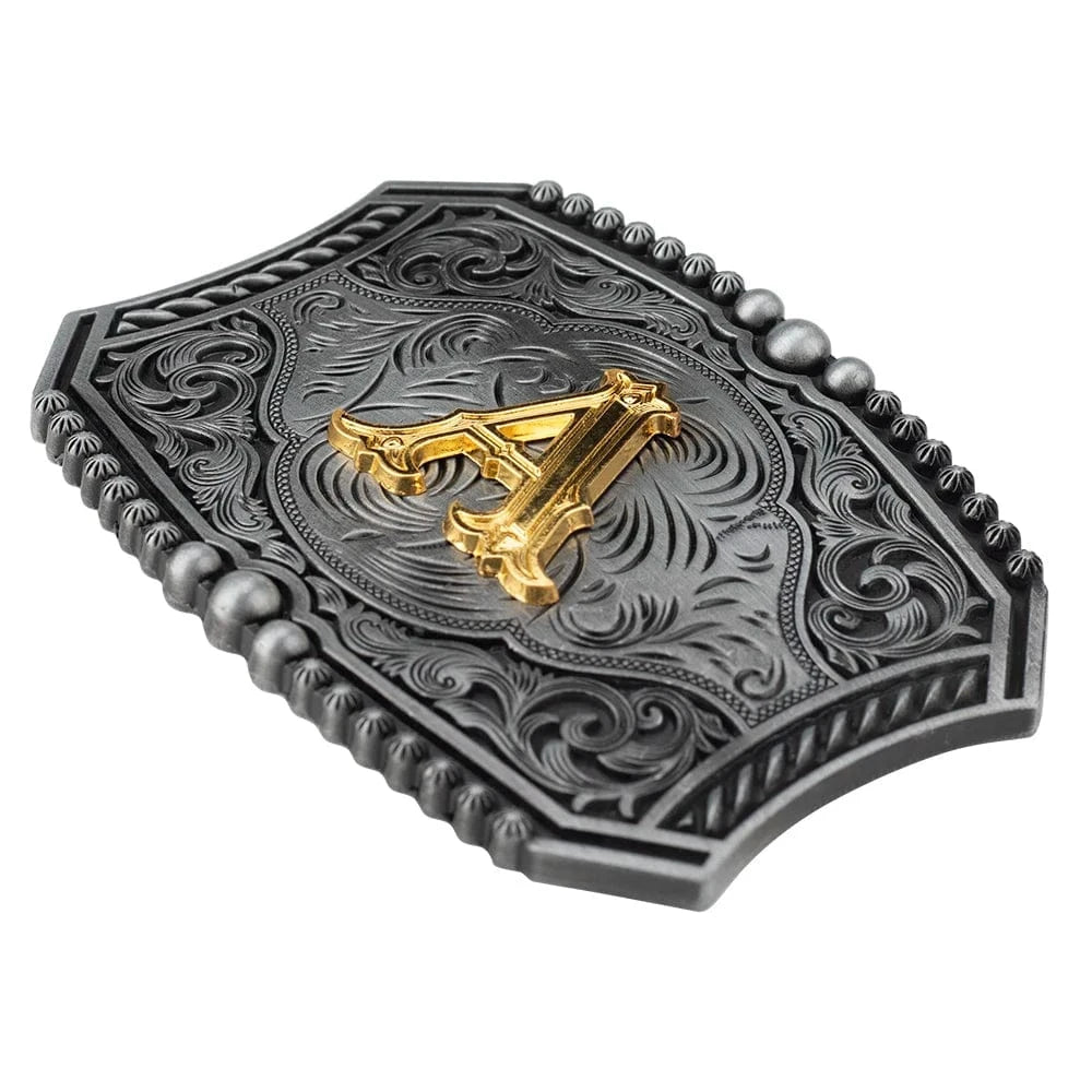 Personligt bokstav bältesspänne western stil metall