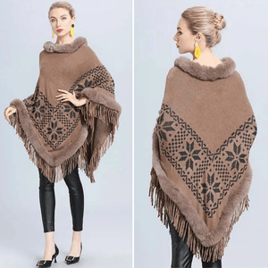 Poncho med päls