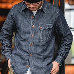 Retro denimskjorta för män