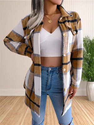 Rutig överskjorta med skärp