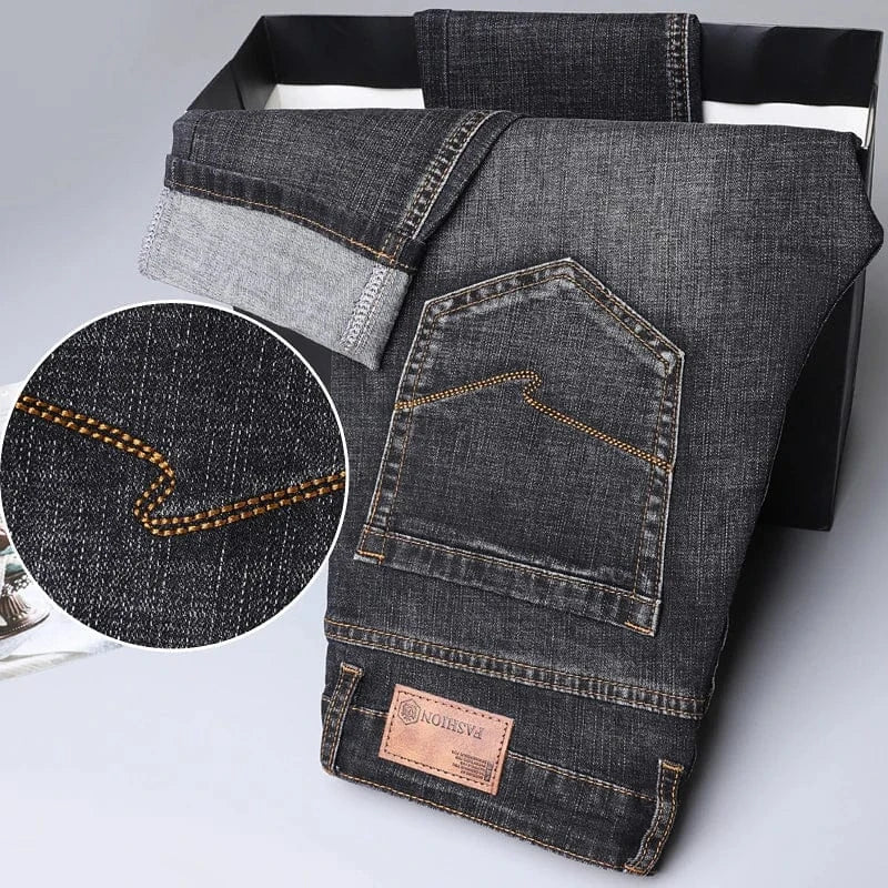 Slim fit stretchjeans för herr Svartgrå / 34