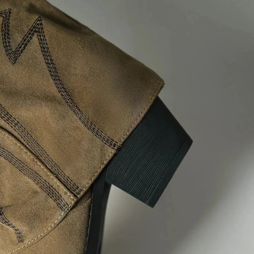 Slouchiga Cowboyboots i Mocka för Dam