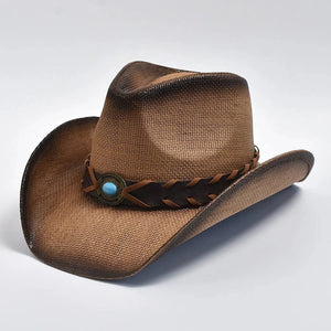 Strå westernhatt Brun / One Size