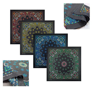 Svart Paisley Bandana med Flerfärgat Tryck