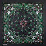 Svart Paisley Bandana med Flerfärgat Tryck Svart grön