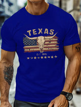 T-shirt i Bomull med Texas Longhorn Blå / XS