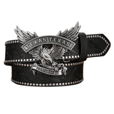 Texas cowboybälte med silver örnspänne Svart / 120cm
