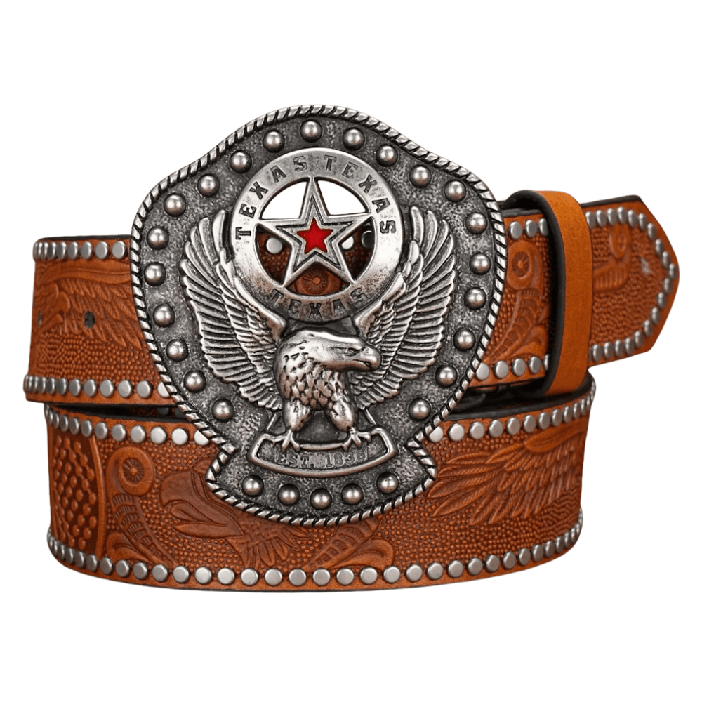 Texas westernbälte örnspänne Brun / 120cm