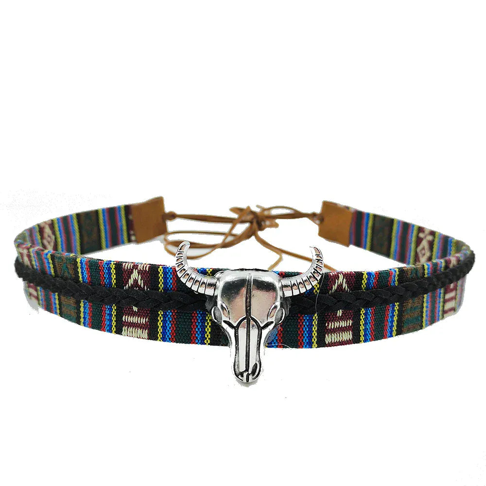 Tjurskalle cowboyhattband boho Flerfärgad / 1 stycke