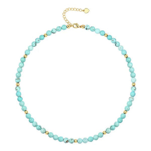 Tunn choker med turkosa pärlor Turkosblå / 45cm