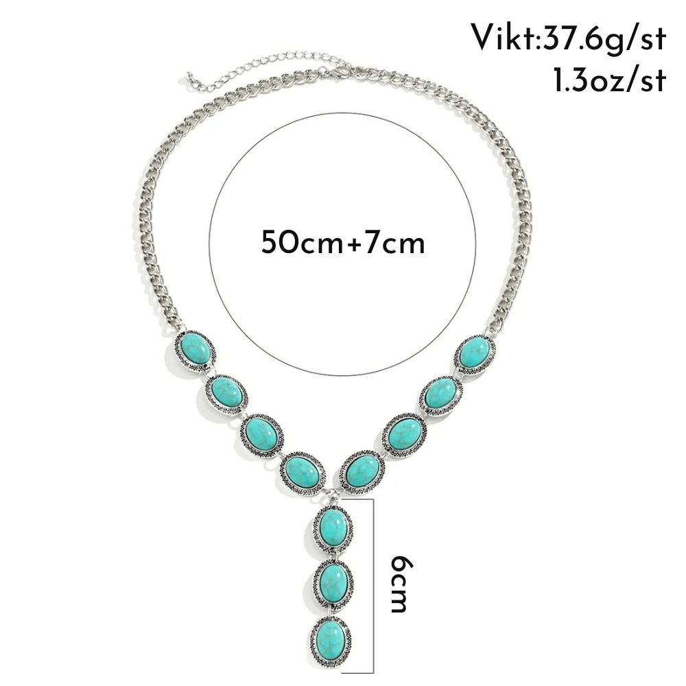 Turkos sten halsband Silver med turkosblå