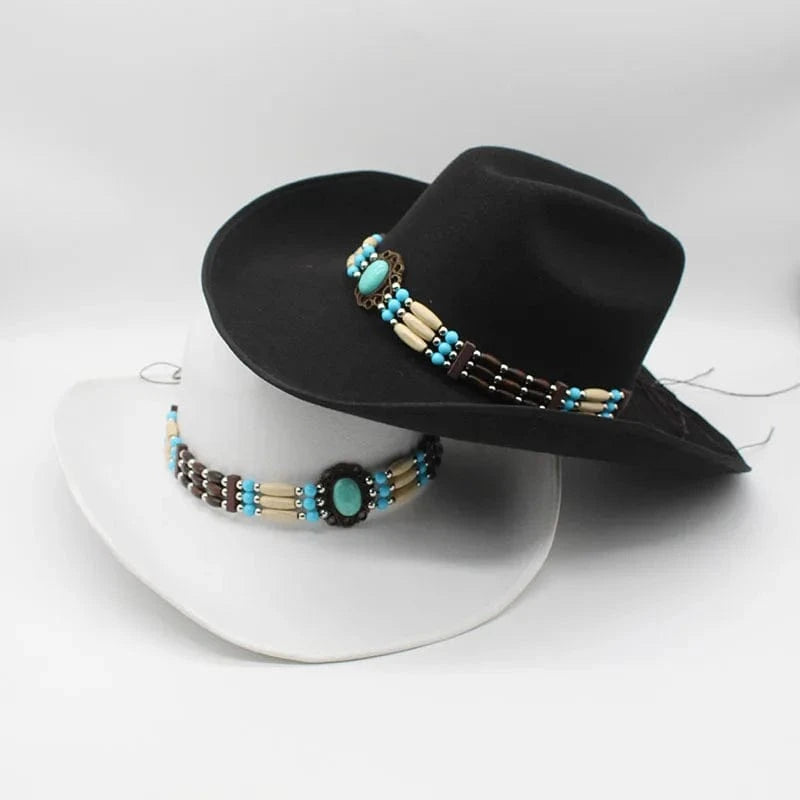 Ull Cowboyhatt med pärlband