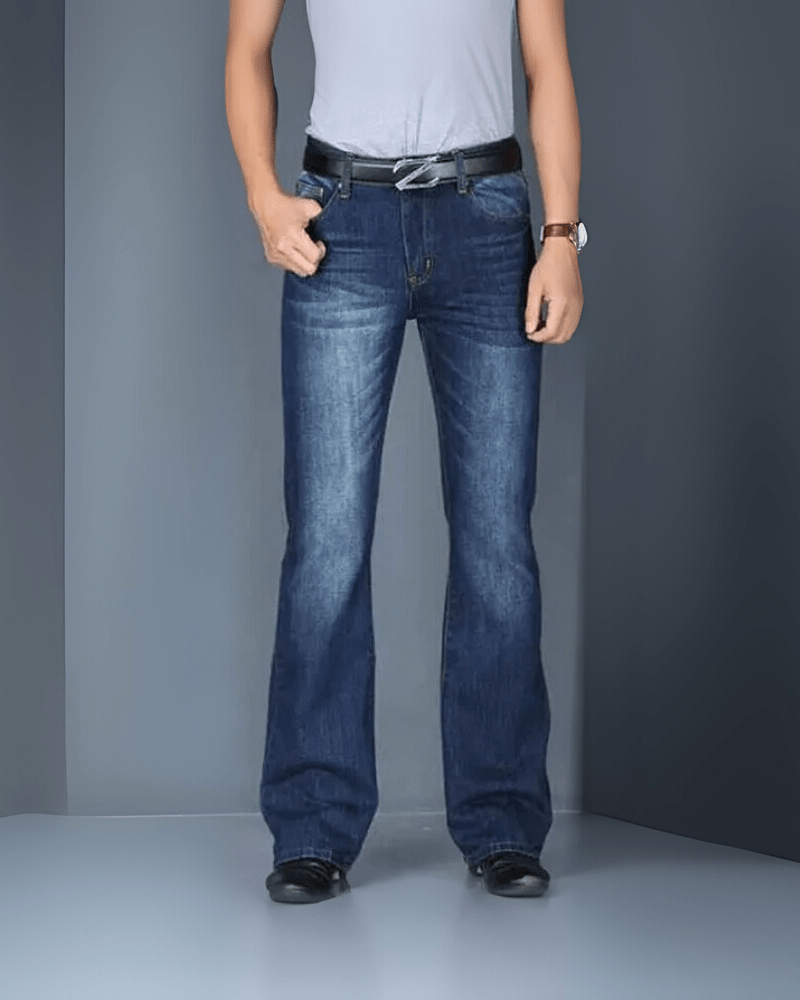 Utsvängda jeans herr Mörkblå / 27