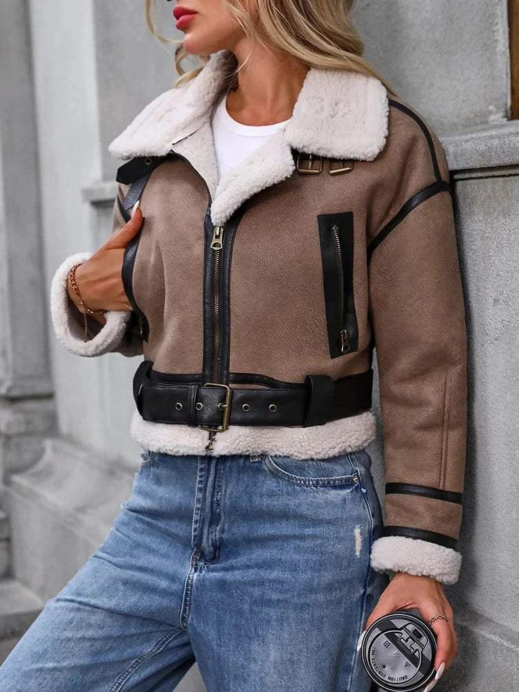 Varm shearling jacka dam