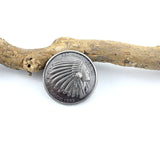 Vintage Concho i Zinklegering med Präglat Mönster och Skruvfäste Mörk silver B